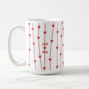 Süße rote Herz-Zweige Valentinstag Kaffeetasse