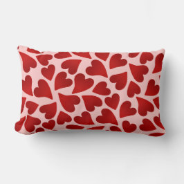 Süße rote Herzen auf rosa Valentinstag hübsch Lendenkissen