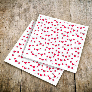 Süße rote Herzen einfaches minimalistisches Muster Serviette