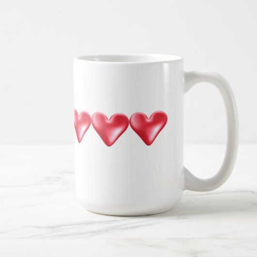 Süße rote Herzen Tasse (Rechts)