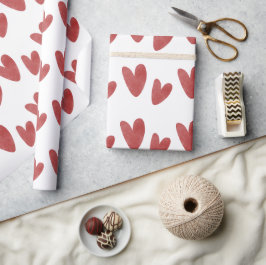 Süße rote Herzzeichnung Geschenkpapier