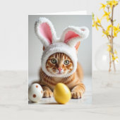 Süße rote Katze als Weihnachtskarte Karte (Gelbe Blume)