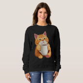 Süße rote Katze Kaffee Grafik Sweatshirt (Vorne ganz)