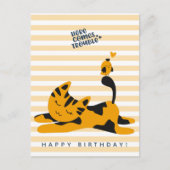 Süße rote Katze - Kindergeburtstag Postkarte (Vorderseite)