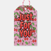 Süße rote Kirsch-Stimmung Hübsche Mädchen-Ästhetik Geschenkanhänger (Rückseite)