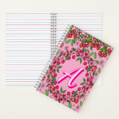 Süße rote Kirsch-Stimmungen Hübsche Mädchen-Ästhet Notizblock (Innen)