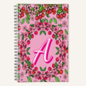 Süße rote Kirsch-Stimmungen Hübsche Mädchen-Ästhet Notizblock (Vorderseite)