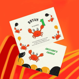 Süße rote Krabben Einladung