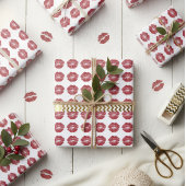 Süße rote Lippen Muster Weihnachtsgeschenkverpacku Geschenkpapier