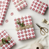 Süße rote Lippen Muster Weihnachtsgeschenkverpacku Geschenkpapier
