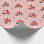 Süße Rote Panda Barista Geschenkpapier (Ecke)