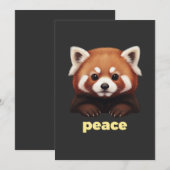 Süße Rote-Panda-"Friedens"-Illustration für Kinder Einladung (Vorne/Hinten)