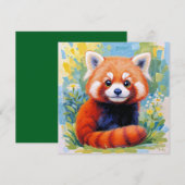 Süße Rote-Panda-Karte.  (Vorne/Hinten)
