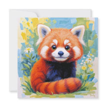 Süße Rote-Panda-Karte.
