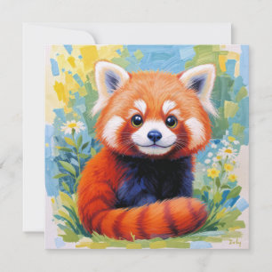 Süße Rote-Panda-Karte. 
