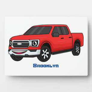 Süße rote Pickup-Cartoon-Illustration Fotoplatte