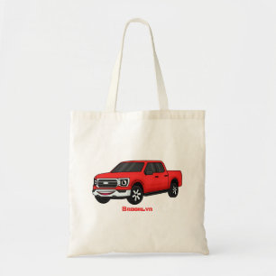 Süße rote Pickup-Cartoon-Illustration Tragetasche