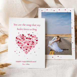 Süße rote rosa Herzen Foto Valentinstag Feiertagskarte