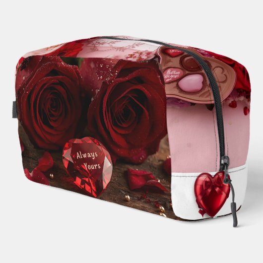 Süße Rote Rose Romantische Valentinstag-Tasche Mak Waschbeutel (Rechte Ecke)