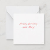 Süße rote Rosen personalisiert Mitteilungskarte (Rückseite)