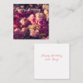 Süße rote Rosen personalisiert Mitteilungskarte (Vorne/Hinten)