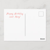 Süße rote Rosen personalisiert Postkarte (Rückseite)