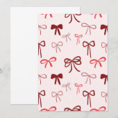 Süße rote Schleife Einladung (Vorne/Hinten)