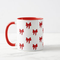 Süße rote Schleifen-Muster-Tasse | Geschenk für Si