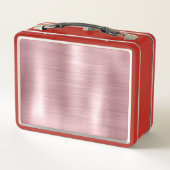 Süße Röte Silber-Faux-Glitter-Monogramm Metall Brotdose (Rückseite)