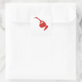 Süße rote Sonnenbrille Quadratischer Aufkleber (Tasche)