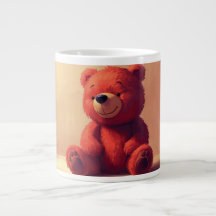 Süße rote Teddybär-Tasse – Cozy Kawaii Geschenktas