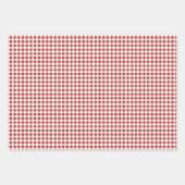 Süße rote und cremefarbene Gingham-Schleife Geschenkpapier Set (Vorderseite 3)