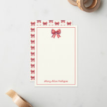 Süße rote und cremefarbene Gingham-Schleife