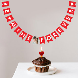 Süße rote und weiße Liebes-Engagement-Propose-Foto Wimpelkette