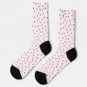 Süße rote Valentinsherzen Muster Socken (Linkes Detail)