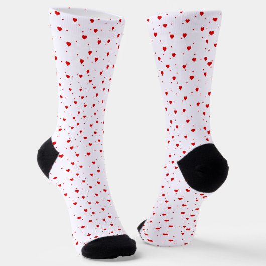Süße rote Valentinsherzen Muster Socken (Gewinkelt)
