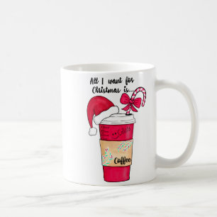 Süße rote Weihnachtsmannmütze Kaffee Zuckerrohr We Kaffeetasse