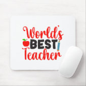 Süße rote Welts beste Lehrertypografie Mousepad (Mit Mouse)