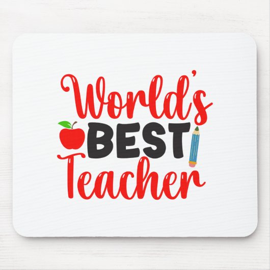 Süße rote Welts beste Lehrertypografie Mousepad (Vorne)