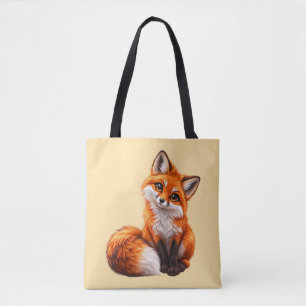 Süße Rotfuchs-Warmcreme-Leinwand-Tasche Tasche