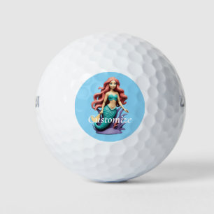 Süße rothaarige Meerjungfrau Thunder_Cove Golfball
