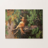 Süße Rothirsche im Wald Puzzle (Horizontal)