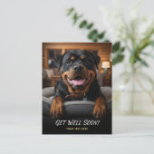 Süße Rottweiler Gute Besserung Postkarte (Stehend Vorderseite)