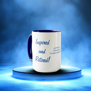 Süße Ruhestands-Typografie Blau Personalisieren Tasse