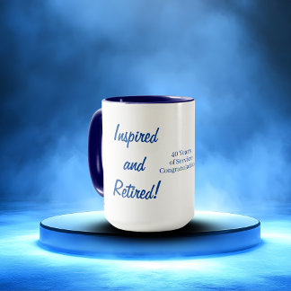 Süße Ruhestands-Typografie Blau Personalisieren Tasse