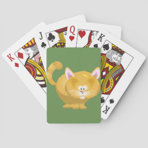 Süße runde getigerte Katze Spielkarten