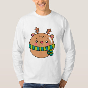 Süße runde Hirsch im Schal  T-Shirt