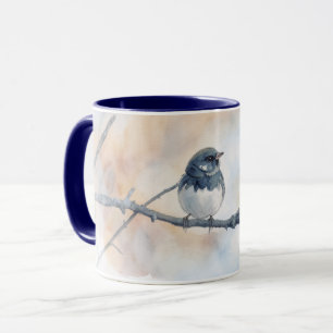 Süße runde Vogel Junco auf Zweig Kunst-Mug-Tasse Tasse