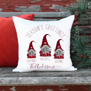 Süße rustikale karierte personalisierte Weihnachts Kissen
