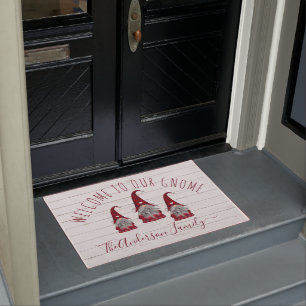Süße rustikale künstliche Holz-Weihnachts-Gnome fü Fußmatte